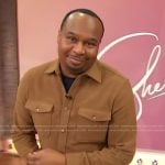 Roy Wood Jr’s brown suede jacket on Sherri