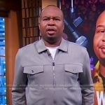 Roy Wood Jr. grey zip jacket on Good Morning America