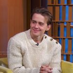 Sam McCarthy’s white chunky sweater on Good Morning America