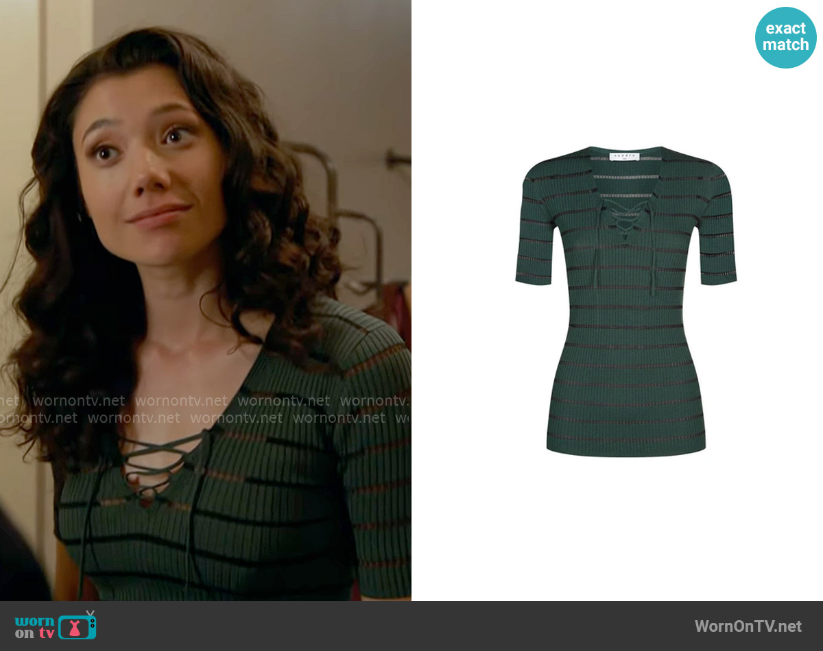 Sandro Hazal Sweater Top worn by Violet Mikami (Hanako Greensmith) on Chicago Fire