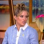 Sara’s blue stripe sequin shirt on The View