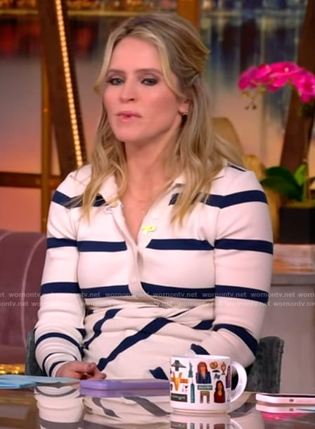 Sara's striped twist front top on The View