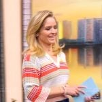 Sara’s stripe knit v-neck top on The View