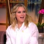 Sara’s white tie neck blouse on The View