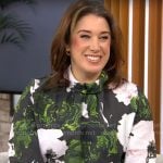 Sarah Gelman’s large floral print blouse on CBS Mornings