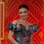 Sarah Hyland’s black floral off-shoulder dress on Today