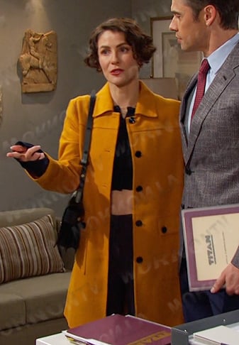 Sarah’s orange coat on Days of our Lives