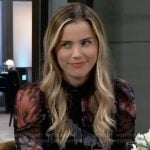 Sasha’s black floral blouse on General Hospital