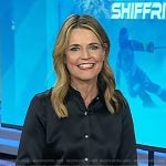 Savannah’s black embellished button shirt on Today