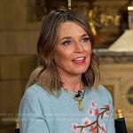 Savannah’s blue cherry blossom sweater on Today
