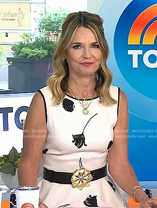 Savannah's floral buckle belt on Today