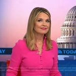 Savannah’s pink button front dress on Today