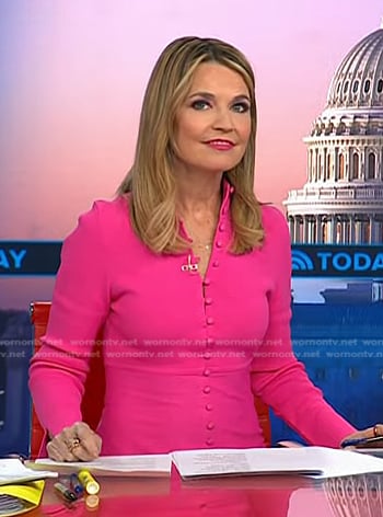 Savannah's pink button front dress on Today