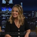 Savannah’s black star button cardigan at The Tonight Show on Today