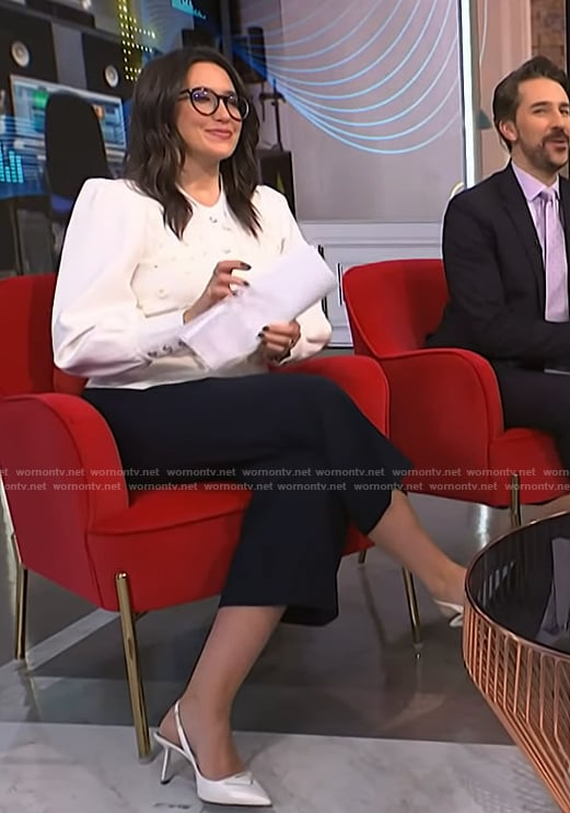 Savannah’s white jacket and pumps on NBC News Daily