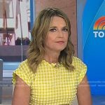 Savannah’s yellow textured check dress on Today