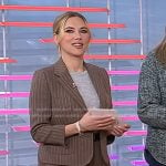 Scarlett Johansson’s brown pinstripe blazer and pants on Today