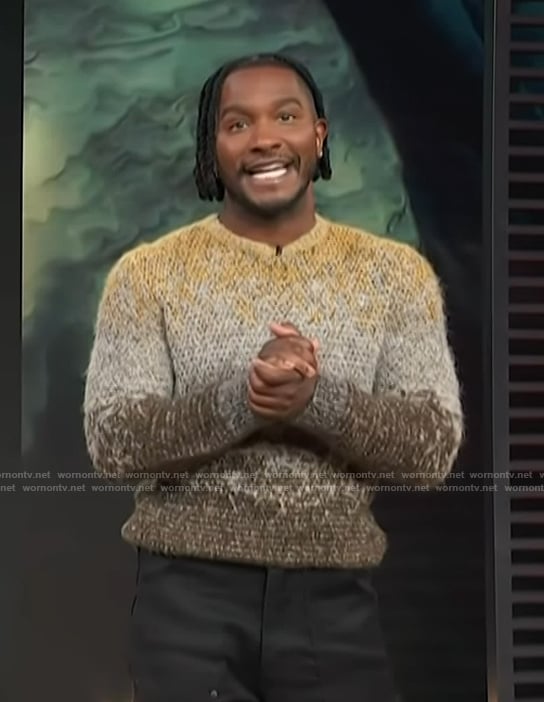 Scott’s gradient knit sweater on Access Hollywood