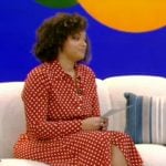 Rachel Rodgers’s red polka dot print shirtdress on Live with Kelly and Mark