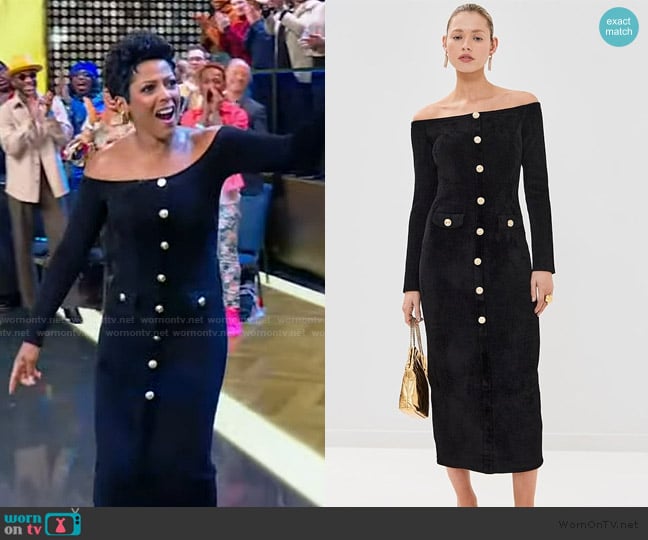 Self Portrait Chenille Knit Midi Dress worn by Tamron Hall on Tamron Hall Show