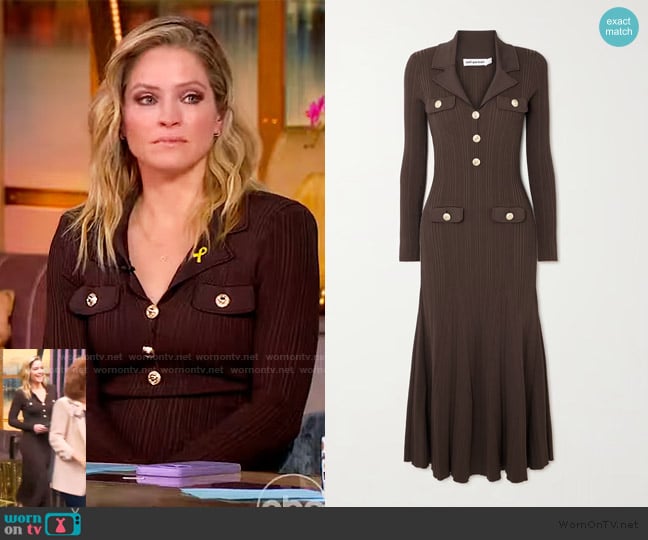 Self Portrait Ribbed-knit midi dress worn by Sara Haines on The View