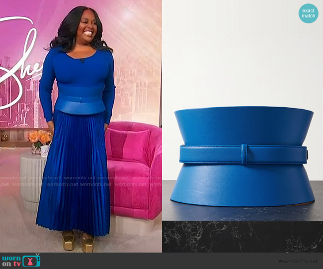 Sergio Hudson Leather waist belt worn by Sherri Shepherd on Sherri