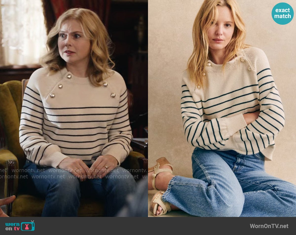 Sezane Loélie Jumper worn by Sam (Rose McIver) on Ghosts