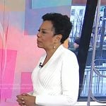 Sharon Epperson's white pleated wrap top on Today