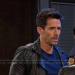 Shawn’s black leather moto jacket on Days of our Lives