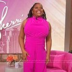 Sherri’s pink drape neck jumpsuit on Sherri