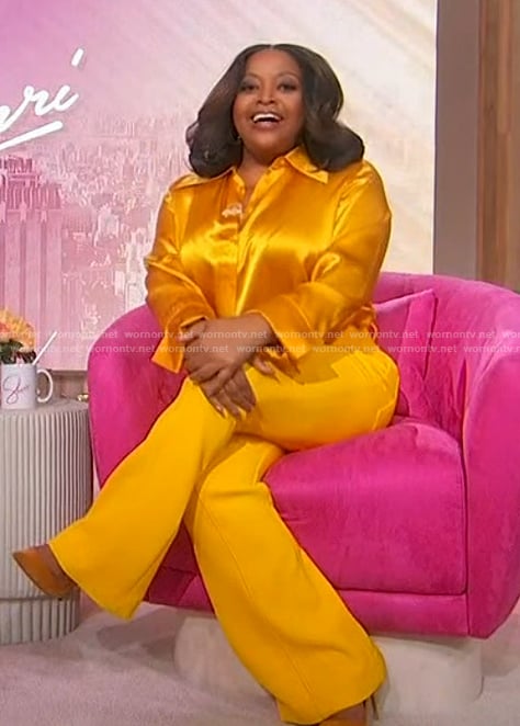 Sherri's yellow satin blouse on Sherri