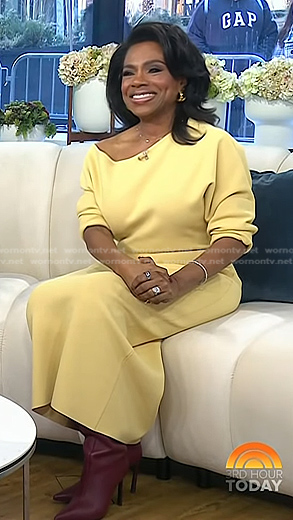 Sheryl Lee Ralph’s yellow off-shoulder knit dress on Today