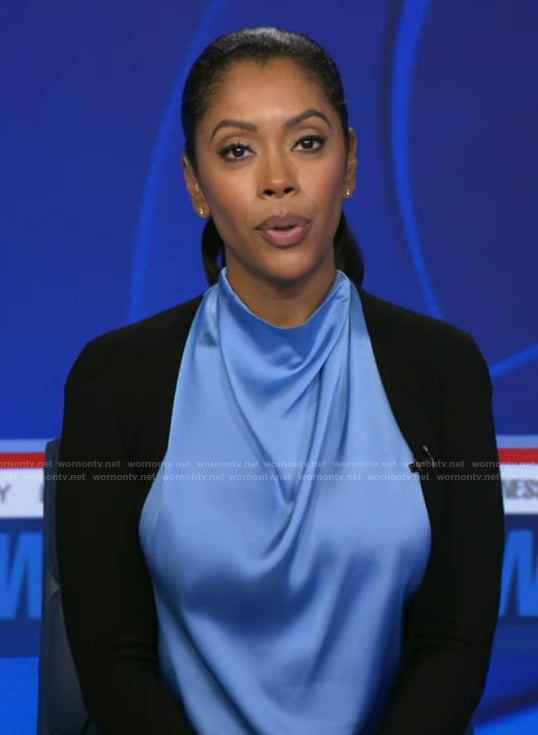 Shirleen Allicot's blue satin top on Good Morning America