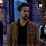 Spinelli’s brown suede shirt jacket on General Hospital