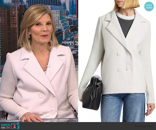 Kate’s white mixed media blazer on NBC News Daily