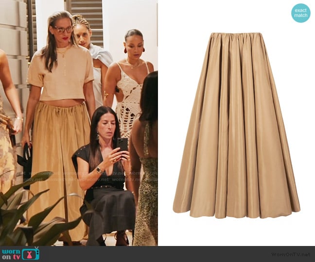 Staud Bellagio Cotton Maxi Skirt worn by Jenna Lyons on The Real Housewives of New York City