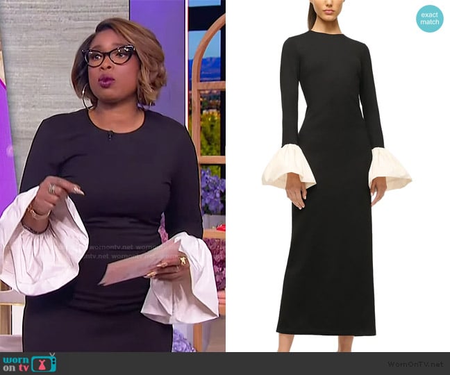 Staud Hawthorne Bell-Sleeve Maxi Dress worn by Jennifer Hudson on The Jennifer Hudson Show