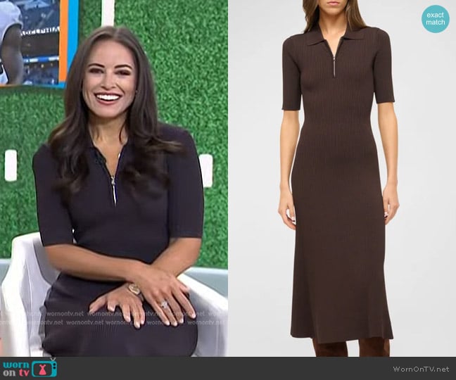 Staud Roland Half Zip Rib Midi Sweater Dress worn by Kaylee Hartung on Today