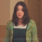 Stella’s green striped knit cardigan on XO Kitty