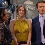 Stephanie’s yellow pleated dress on Days of our Lives