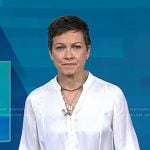 Stephanie’s white button down satin blouse on Today