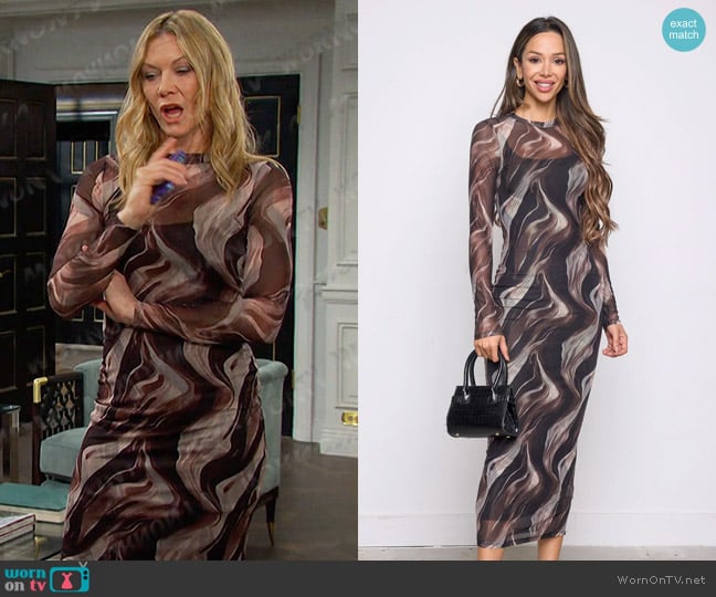 Steps Lyana Midi Dress worn by Kristen DiMera (Stacy Haiduk) on Days of our Lives