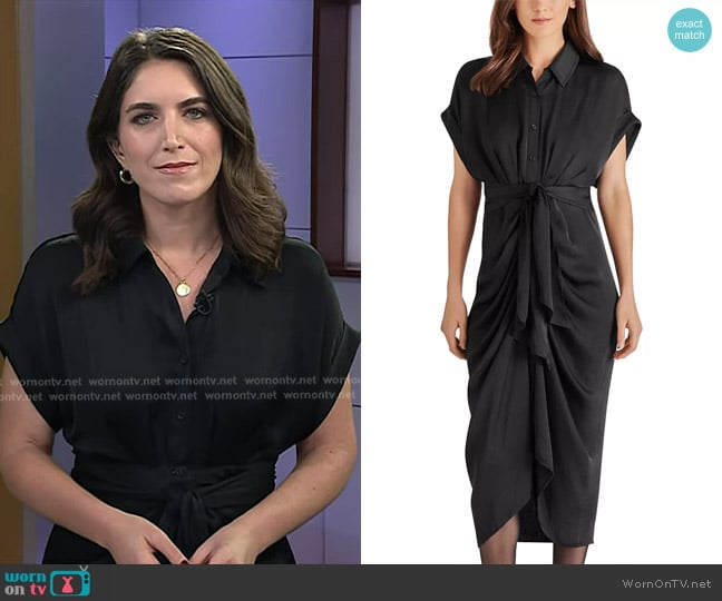 Liz’s black tie waist short sleeve shirtdress on Today