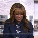 Sunny Anderson's bow embellished denim shirt on Today