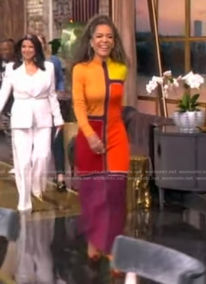 Sunny’s colorblock ribbed dress on The View