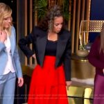 Sunny’s cropped black blazer and red ruffle skirt on The View