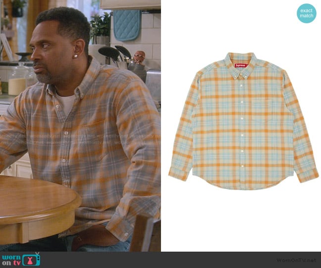 Supreme Plaid Flannel Shirt worn by Bernard Upshaw (Mike Epps) on The Upshaws