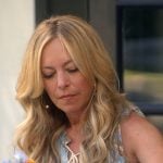 Sutton’s blue floral maxi dress on The Real Housewives of Beverly Hills