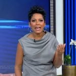 Tamron’s gray gathered top and pants on Tamron Hall Show