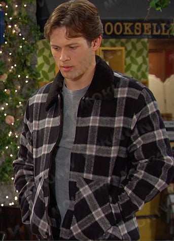 Tate’s black plaid jacket on Days of our Lives